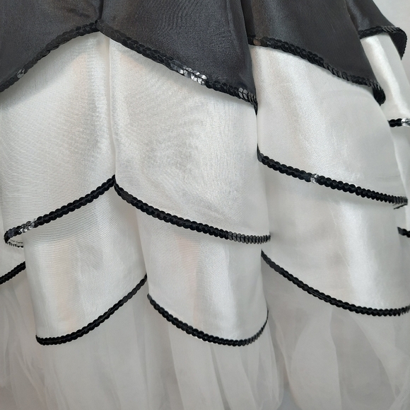 Deb Formal Ballet Dress Layered Tulle Tulip Tutu Black & White Size 11/12 Junior - Picture 5 of 9
